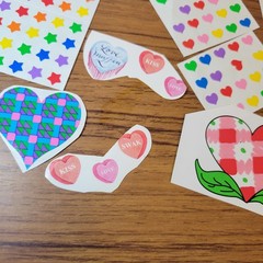 Hambly Studios Stickers Rainbows Hearts Glitter Grossmans Heart Lot