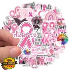 Hozeuiy Breast Cancer Awareness Pink Ribbon Stickers
