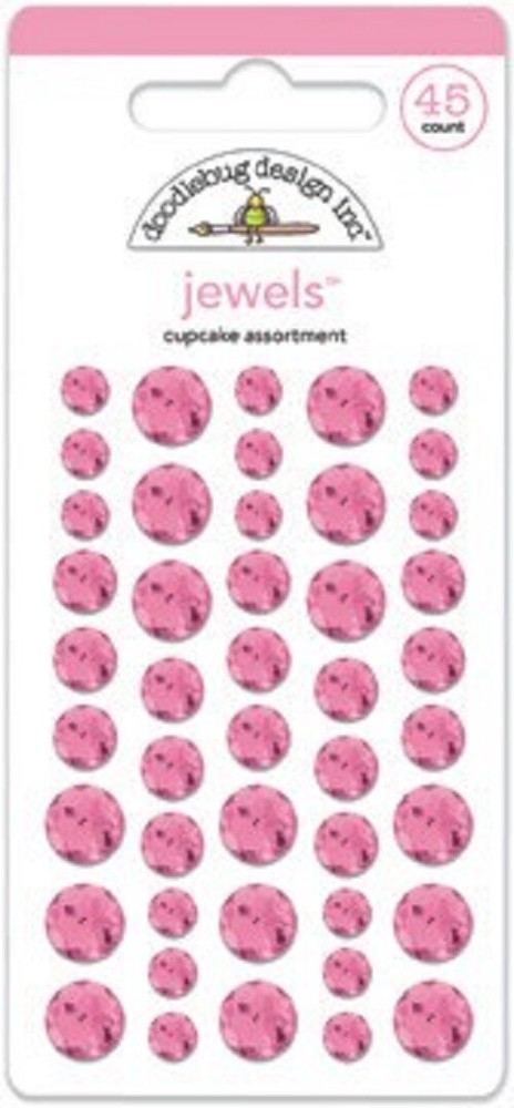 Crafts Doodlebug Sticky Back Jewels Gems Large Small Cupcake Pink