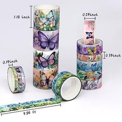 20 Rolls Washi Tape Set Floral Butterfly Decorative Masking Tape Scrapbooking Ar