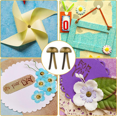 500 Pcs Brads for Paper Crafts Metal round Brass Paper Fasteners for Craft Art C