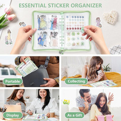 Sticker Organizer Binder Storage Book A5 Reusable Sticker Book Collecting Holder