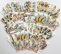 Alice in Wonderland Vintage Printed Cards 50+ Alice Cards Each 1.5×3.5” #AW52