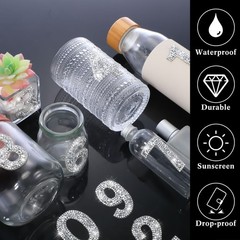 Yinder 60pcs Bling Rhinestone Numbers Self-Adhesive Glitter Number Crystal Ir…