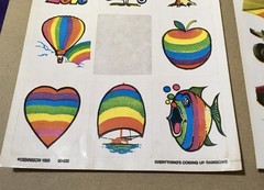 VTG 1980’s Sticker Sheets Rainbows Good Vibes Motorcycle Thrill Seeker Racing