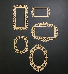 Frames Vintage Labels Borders Die Cut Embellishments 5 Designs Scrapbooks Cards