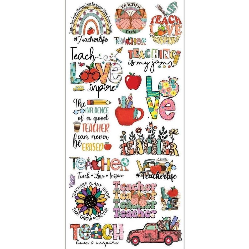Violette Stickers Teachers Rule Sticker Sheet Back to School Appreciation Gift