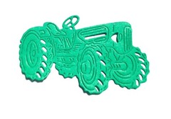 7- RED, GREEN, & BLACK TRACTORS ON FARM «COUNTRY LIFE» SILHOUETTE DIE CUT/CUTS