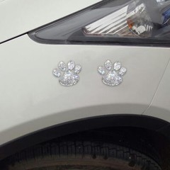 Paw Print Stickers Crystal Car Decoration Stickers Bling Rhinestone Paw Decals