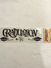 NEW Sticko Sew Whats? GRADUATION Embroidered Sticker 8.5” X 1.75” Scrapbooking