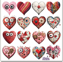 Violette Happy Face Heart Stickers Craft Planner Supply Valentine’s Day
