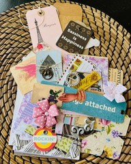 Junk Journal Kit, Decorative Papers and accents (50 pieces)