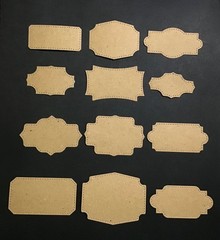 LABELS Borders Book Plates Die Cut Embellishments Set of 12 Designs & Sizes