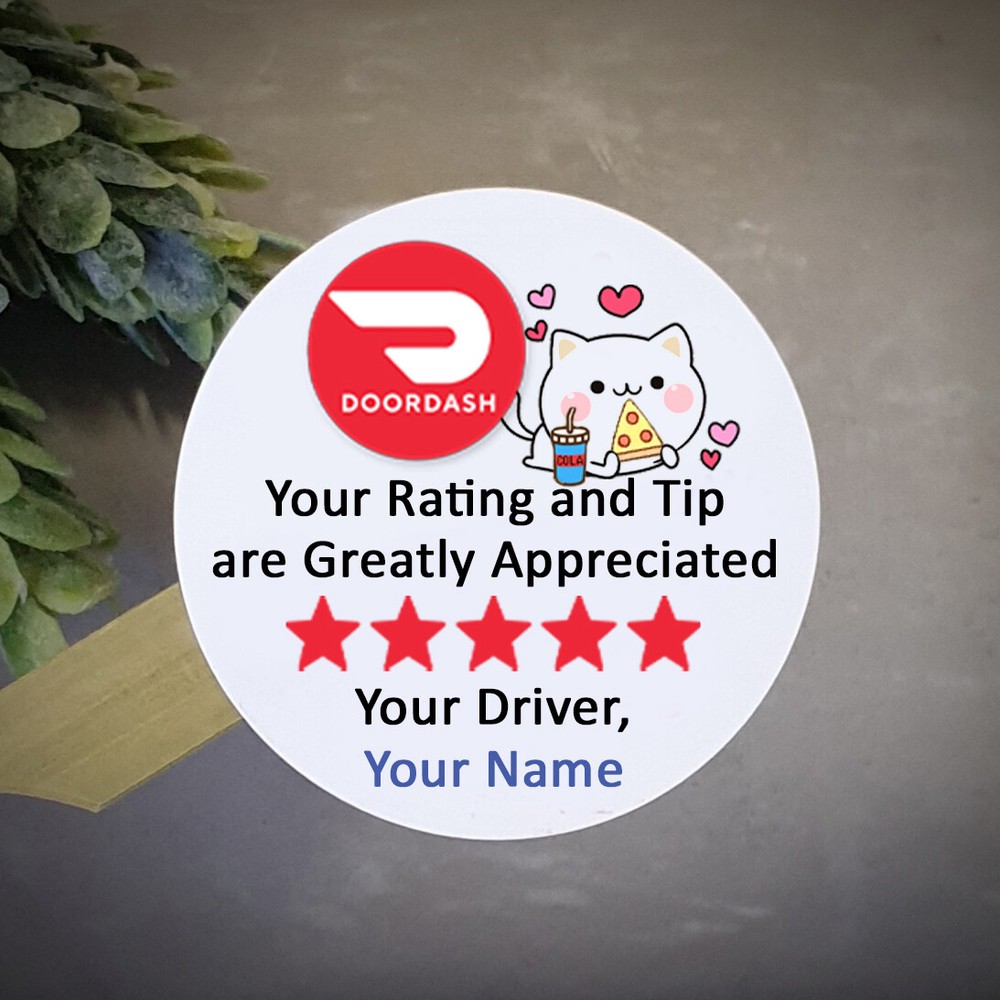Personalized custom Doordash stickers delivery driver bag sticker for food shop