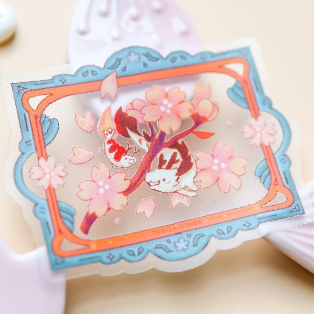 Friendship Blooms Sticker – Sea Dragon & Shrimp – Vinyl Waterproof Transparent