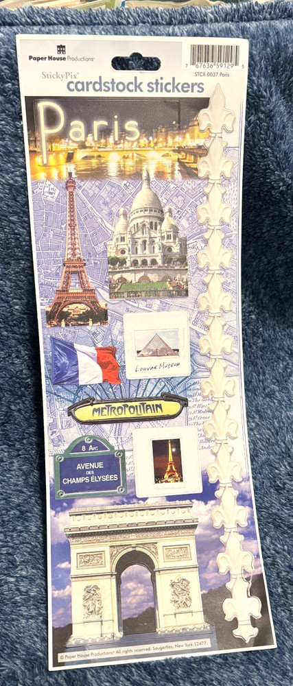 Extra Large Paper House Cardstock Stickers PARIS Sticky Pix 4.5″ x 12″ NEW *