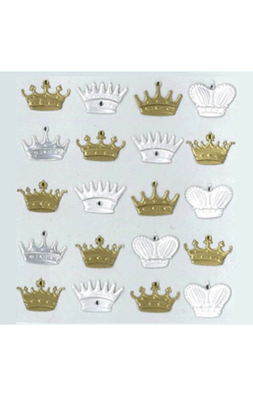 Crafts Stickers Jolee’s Crowns Gold Silver Flat Foil Repeats