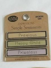 NEW Lot 5 All My Memories Simple Sentiments Metal Words Baby Family Birthday -D