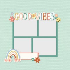 SS Page Pieces DieCuts Boho Sunshine Retro Rainbow Happy Face Good Vibes Flowers