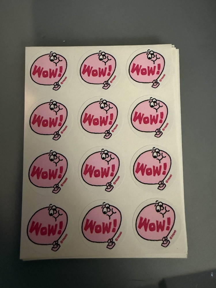Vintage TREND Scratch and Sniff Stickers Loose / Full Sheet Of 12 «Wow!»