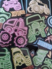 New Neon Monster Truck Stickers 15 Randomly Picked
