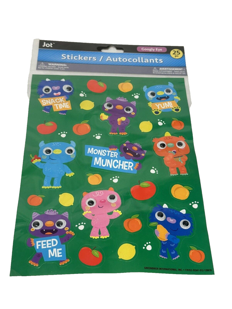 JOT 25 stickers googly eye crafts scrapbook art MONSTERS