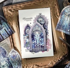 10PC XXL P.E.T. Stained Glass Church Window Stickers-Mixed Pack -DIY Crafts