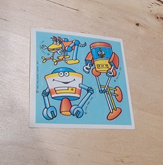 Vintage 1985 80’s Hallmark Cards Inc ROBOT Mini Sticker Sheet RARE!