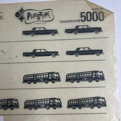 Prestype Letraset Style Sheets Buses Trains Airplanes Cars Transportation