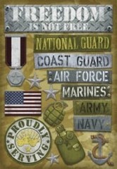 Crafts KF Stickers Proudly Serving National Guard Marines Army Air Force Coast