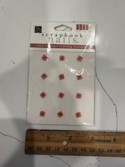 Scrapbook Interior Nail Square Top Snap-On Paper-Crafting Fastener Scarlet Color