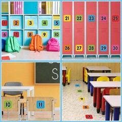 36 Pcs Line up Spots for Classroom Floor Educational Classroom Labels with Wr…