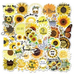 SUNFLOWER Vinyl Stickers [Set B] YOU are MY SUNSHINE ~ Waterproof FLOWER Decals
