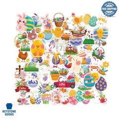 120PCS Easter Vinyl Stickers – Kids, Bunnies & Eggs Decor, Party Favors & Bas…