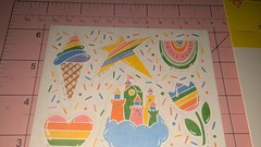 Vintage Hallmark Stickers Rainbows Confetti Heart Star 1 Sheet ONLY w/ Packaging