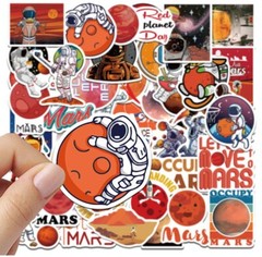 50pcs NASA MARS Stickers, Perseverance Mars Rover, Occupy Mars, Waterproof, 144