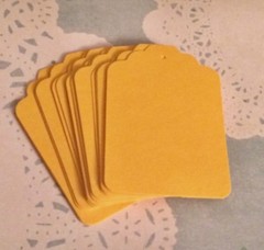 21 Hand Punched Mustard Yellow Gift Tags, Scrapbook, Crafts, etc.