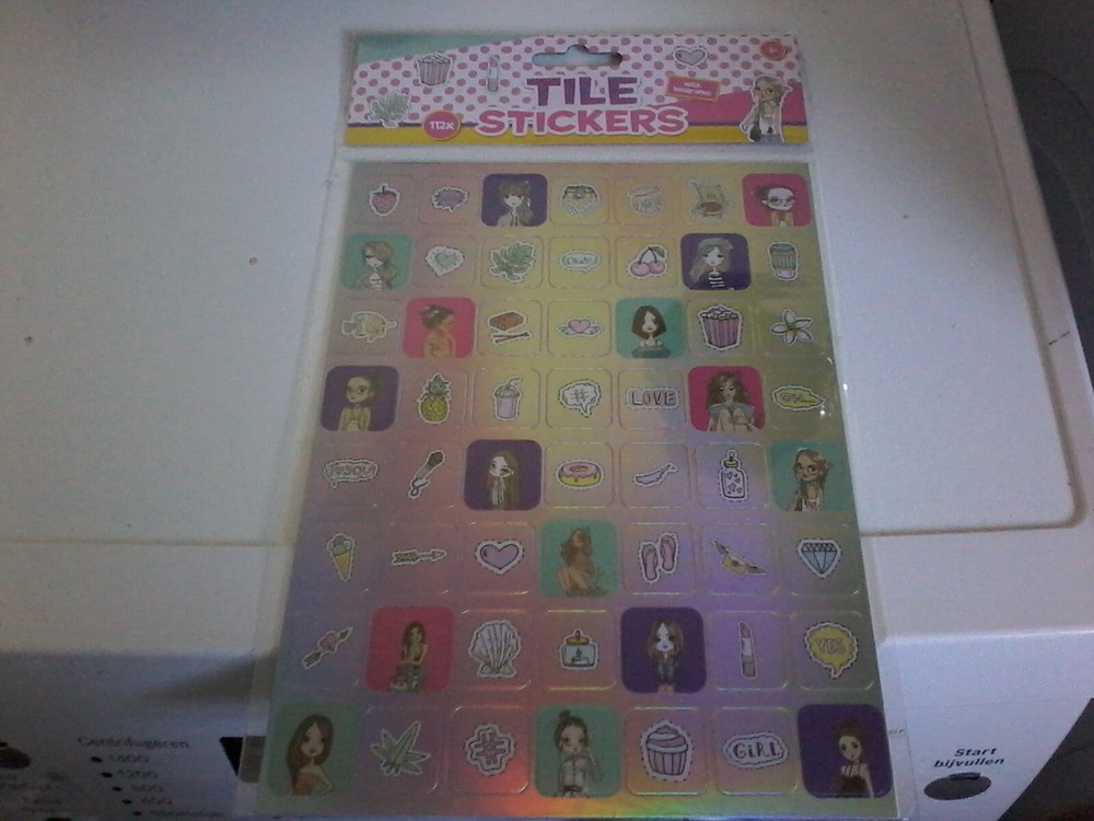 2 SHEETS TILE STICKERS FOR SCRAPBOOKING NEW MIX (P)