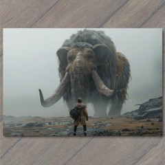 STICKER Woolly Mammoth Elephant Snowy Weird Vibe Strange Unusual Creepy Human