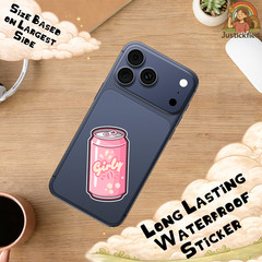 Girly Pop Sticker Pink Soda Can Laptop Sticker Coquette Decal Cute Gift Her