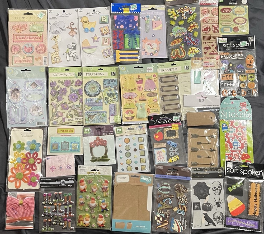 31 New in package scrapbook sticker lot – vintage stickers scrapbooking crafts