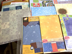 Scrapbooking Christmas 12 x 12 Paper Lot 121 Total +Extra Unopened Packs, Loose