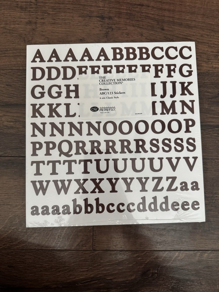 Creative Memories Brown ABC/123 Stickers Numbers & Letters Theme