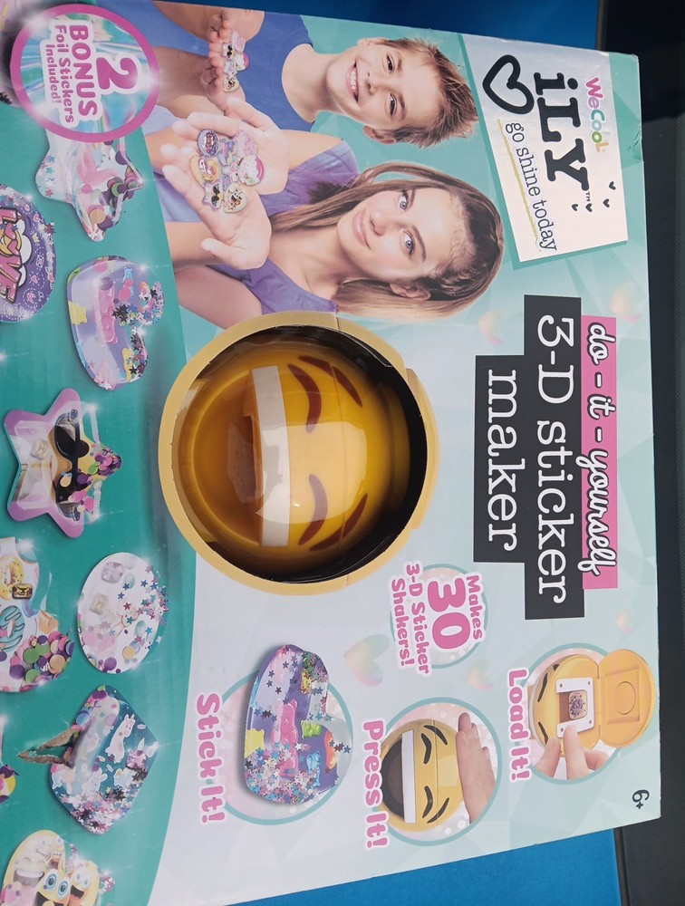 iLY DIY 3D Sticker Maker Craft Kit with Sprinkles Glitter and Gems for Ages 6