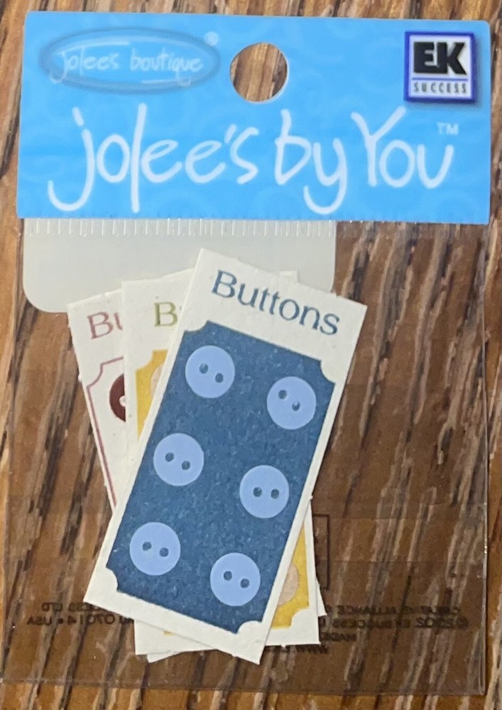 RARE Jolees Mini by You Buttons On Cards Craft Sewing 3D Scrapbook Non-Adhesive