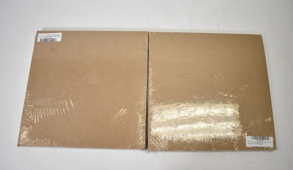 Lot of 2 Packs SPC Light Chipboard Sheets 12″ x 12″ 25/Pack Tan Chip Brown