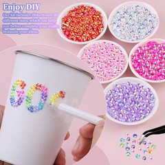 34000Pcs Multicolor 3mm Resin Rhinestones Bedazzling Kit with Glue Set