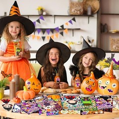 36 Sheets Halloween Stickers for Kids, Make Your Own Halloween Stickers, Hallowe