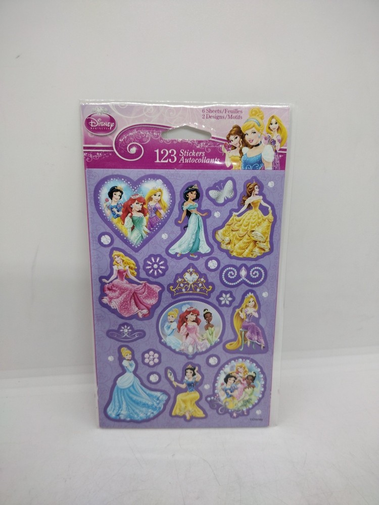Disney Princess Stickers 123 On 6 Sheets 2 Designs