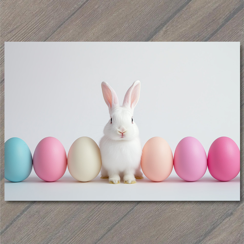 STICKER Baby Bunny Pastel Easter Eggs Minimalist Cute Whimsical Spring Rabbit